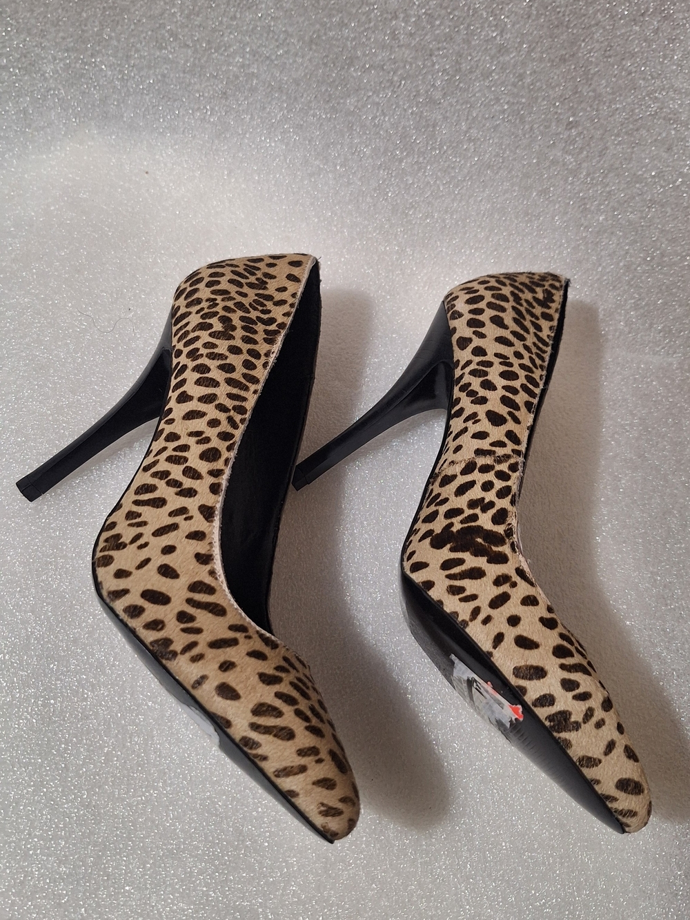 Women’s Leopard Print Pointed Toe High Heels - Beige/Black